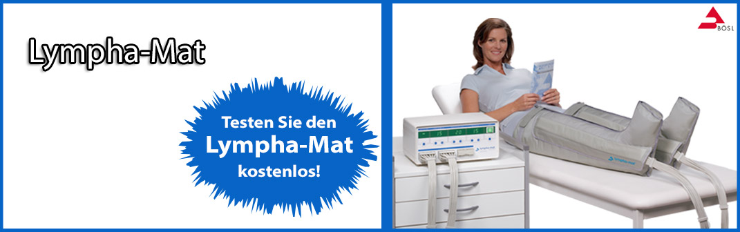 Gradiente intermittierende Kompression zur gezielten Behandlung lymphlastiger Ödeme. Gradienter Behandlungsdruck, überlappende Luftkammern, druckgesteuertes System. Die zwölf überlappenden Luftkammern einer Behand-lungsmanschette werden bei einem Kompressionszyklus, distal beginnend, nacheinander mit Luft gefüllt. Alle Kammern bleiben solange gefüllt, bis die letzte den gewünschten Druck erreicht hat. Danach entweicht aus allen Kammern gleichzeitig die Luft, und nach einer Pausenzeit beginnt der Aufpumpzyklus erneut.