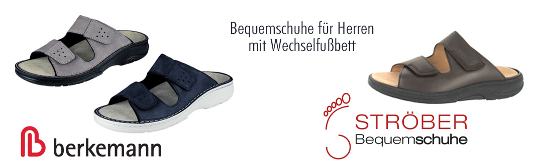 Bequemschuhe für Herren mit Wechselfußbett für orthopädische Schuheinlagen nach Maß - Kollektion FrühjahrSommer 2021 - Berkemann und Ströber