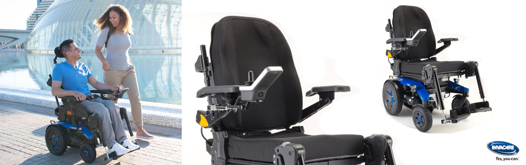 Elektrorollstuhl Aviva RX40 by Invacare: E-Rollis sind perfekt für selbstständige Patienten, die zu wenig Kraft für normale Rollstühle haben. Die Joysticksteuerung für den Elektroantrieb im Rollstuhl ermöglicht Ihnen das kraftlose Bewegen des Rollstuhls in alle Richtungen.