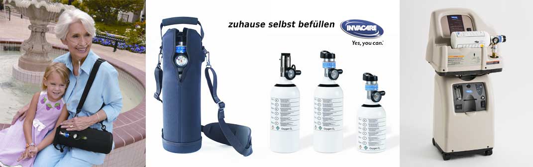 Invacare Homefillsystem zur Heim-Befüllung von kleinen O2-Flaschen für unterwegs. Einfach mit dem O2-Konzentrator zuhause kombinieren und mobile Sauerstoffflasche bequem zuhause nachfüllen