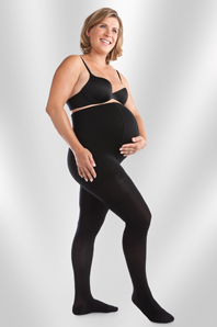 Schwangerschaftskompressionsstrumpfhose mit mitwachsendem Leibteil in elegantem Schwarz - Juzo Spirit 2701 2782 - ideal unter Kleidern und kurzen Röcken!